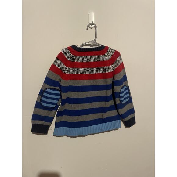 Hanna Andersson 100% Cotton Red/Blue/Gray Striped Sweater size US 5 Euro 110 - Picture 6 of 6